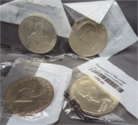 (4) Sealed UNC Ike Dollars By Littleton Company.