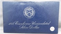 1974 Eisenhower UNC Silver Dollar in Blue