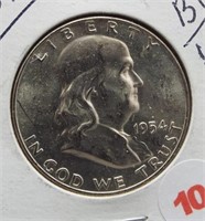 1954-D BU UNC Franklin Silver Half Dollar.