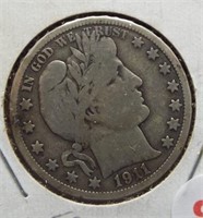 1911 Barber Silver Half Dollar.