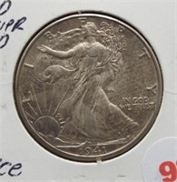 1941-D/D Walking Liberty Silver Half Dollar.