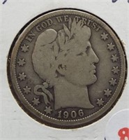 1906-O Barber Silver Half Dollar.