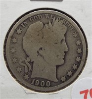 1900-O Barber Silver Half Dollar.