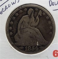 1854-O Seated Liberty Half Dollar With Arrows.