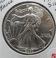 2000 One Ounce Fine Silver Eagle.
