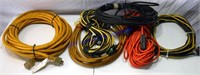 Six heavy duty electrical cords assorted lengths