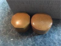 (2) Leather Ottomans