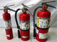 Three Amerex fire extinguishers and one Scott air