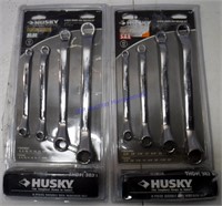 Husky 4 piece double box SAE wrench set and 4 piec