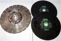 2 SAIT 12 inch X 1/8 demo saw blades and one 14 in