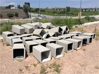 (50+/-) Square Concrete Garbage Cans
