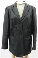 CHADWICK'S Black Leather Jacket/ Blazer- Size 14W