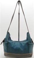 The SAK Blue & Grey Leather Shoulder Handbag