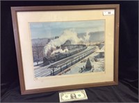 New York Central System wood framed litho picture