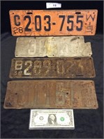 Antique Wisconsin and  Minnesota license plates