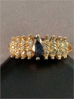 14k Gold Diamond And Sapphire Ring 1.8 Dwt