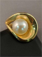 14k Gold Pearl Ring 3.3 Dwt