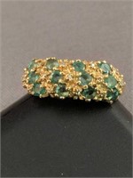 14k Gold Diamond And Emerald Ring 1.8 Dwt
