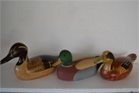 3 Hand Crafted Duck Decoys