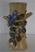 Clint Alderman Pottery Bluebird Vase 11.5"