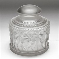 Lalique Crystal "Les Enfants Cherub" Powder Jar
