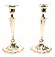 Georgian Silver Candlesticks, Pair, Adam-Manner