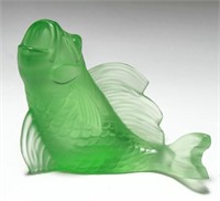 Baccarat Green Crystal "Fish" Figurine