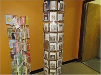 LOT, ASSORTED GREETING CARDS W/THIS RACK