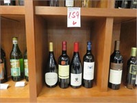 LOT, (4) BOTTLES OF ASSORTED WINES ON THIS SHELF