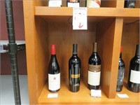 LOT, (3) BOTTLES OF ASSORTED WINES ON THIS SHELF