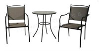 Patio Table & 2 Chairs (glass & metal)