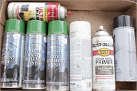 Box of 7 Cans Implement Paint & Primer