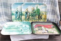 4 John Deere Tin Trays