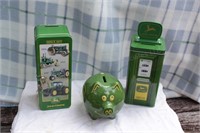 3 Pc Group - John Deere Coin Banks