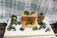 Group of Small John Deere Tractor Toys