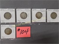 1896o, 97o, 99s, 02s, 05o Barber Quarters - Semi