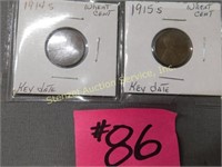 1914s, 15s Lincoln Cents - F12 Key Date