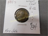1911s Lincoln Wheat Cent - F12 Key Date
