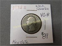 1932s Washington Quarter - VG8 Key Date