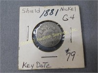 1881 Shield Nickel - G4 Key Date
