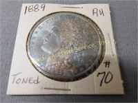 1889 Morgan Silver Dollar - AU Toned