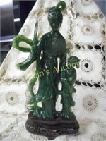 Jade green emerald Carved Statue antique,
