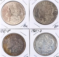 Coin 4 United States Morgan Dollars 1921 & 21-D