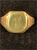 10k Gold Monogrammed Ring 2.3 Dwt
