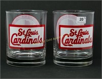 Pair of St. Louis Cardinals clear glass tumblers