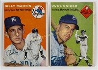 1954 Topps #13 Billy Martin, #32 Duke Snider (HOF)