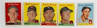 1958 Topps Hall of Famers Lot (5 cards)