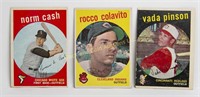 1959 Topps #420, #448, #509 (lot of 3 cards)