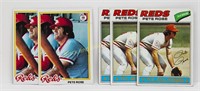 Pete Rose lot, all-time hits leader, (5 cards)