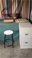 2 Drawer Filing Cabinet , Stool & Shelf
